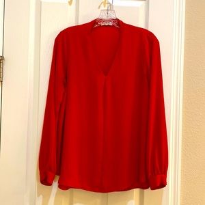 Pleione | Red long sleeved blouse